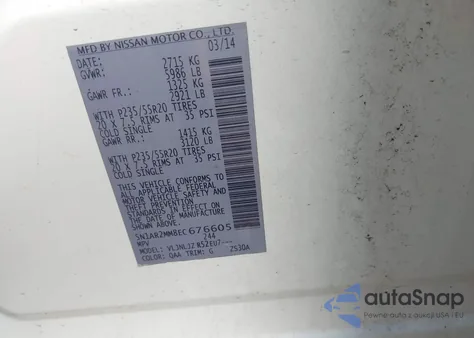 2014 Nissan Pathfinder Platinum from USA, damaged, VIN 5N1AR2MM8EC676605